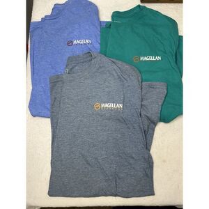 Lot 3 M Medium Magellan Tees Tshirt Dog Fishing Flag Patriotic Blue Green
